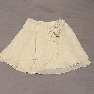 aerie Cream Layered Tie-Waist Circle Skirt